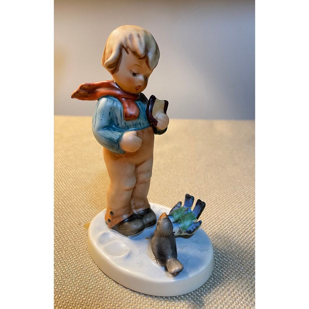 Goebel Hummel 5 1/2” Tall Bird Watcher Boy Porcelain Figurine, Tmk 6, #300